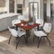 Regency Kahlo Square Table & Chair Sets, 48 W, 48 L, 29 H, Wood, Metal, Plastic Top, Cherry TPL4848CHBK47GY - alternate 5